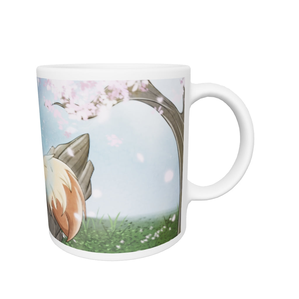 Fennec Fox Bard Girl - White glossy mug