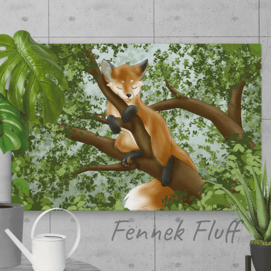 Red Fox on a Tree Canvas – Brighten Your Space! - Fennek Fluff Red Fox on a Tree Canvas – Brighten Your Space! - undefined