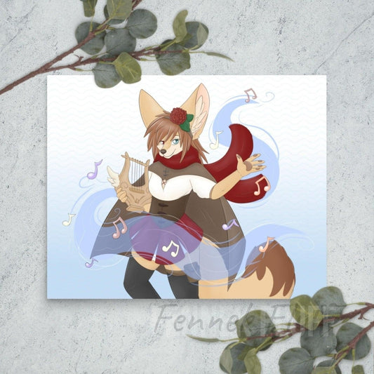 Bard Fennec Fox Girl - Poster Fennek Fluff Fennek Fluff Mural