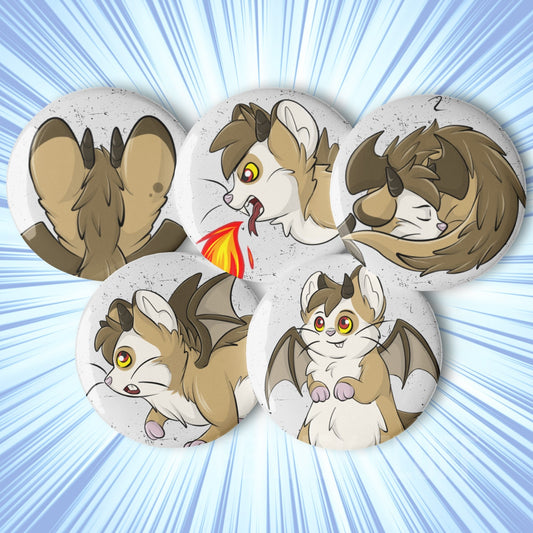 Dramster Ceti - Set of pin buttons Fennek Fluff Fennek Fluff Buttons