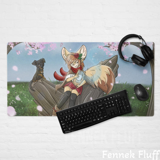 Fennec Fox Bard Girl - Gaming mouse pad Fennek Fluff Fennek Fluff Mousepad