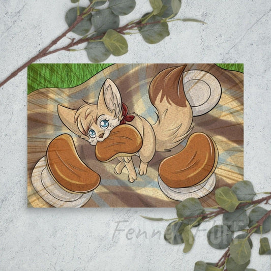 Fennec Fox - Steal the Pancakes - Poster Fennek Fluff Fennek Fluff Mural