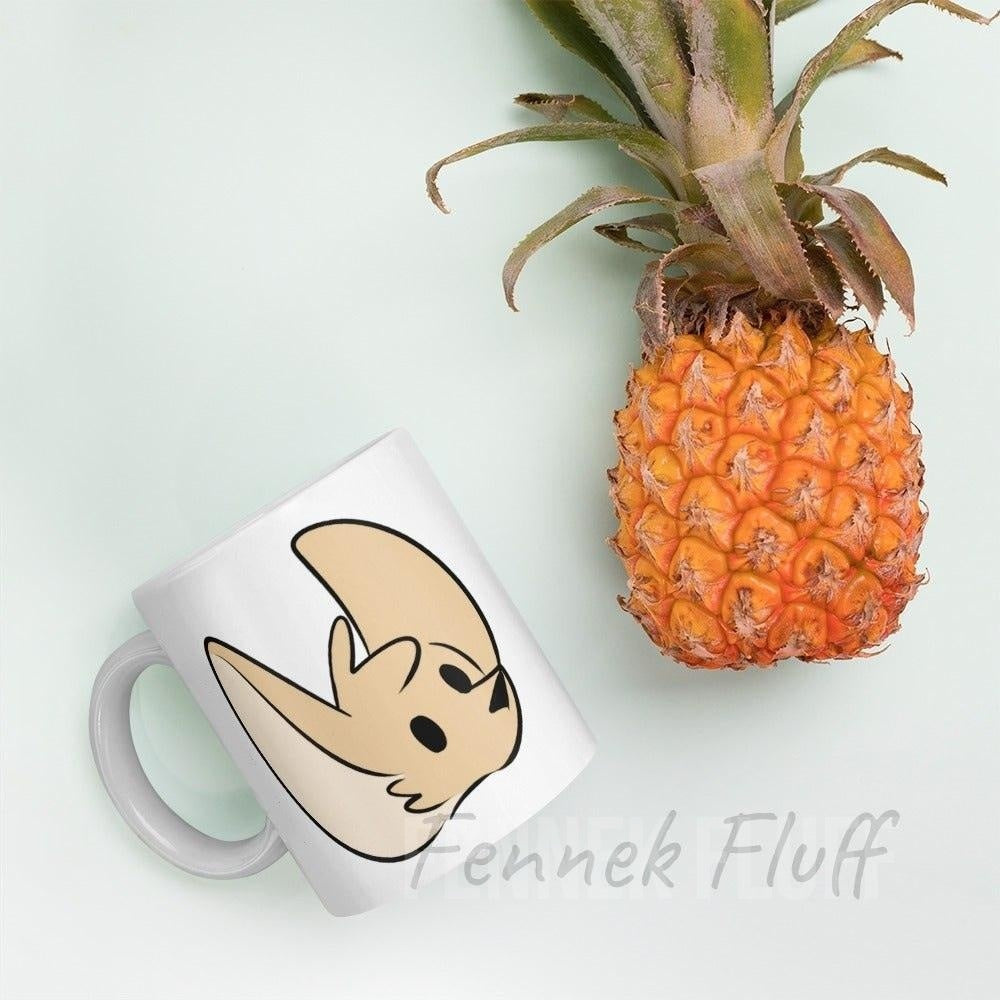 Fennec fox logo - white glossy mug Fennek Fluff Fennek Fluff Mugs