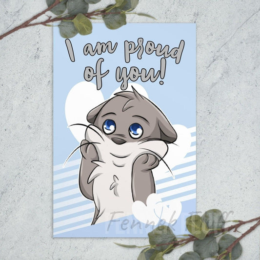 I am proud of you! - Otter - Standard Postcard Fennek Fluff Fennek Fluff Card