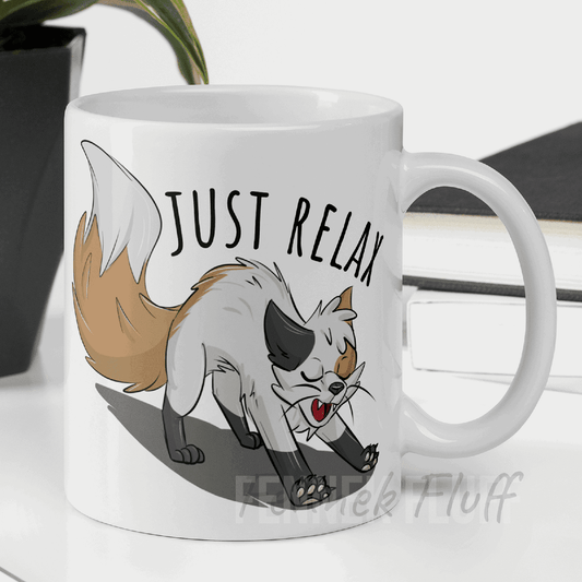 Just relax - White glossy mug Fennek Fluff Fennek Fluff Mugs