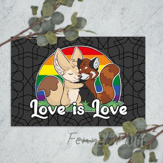 LGBTQIA+ - Love is Love - Standard Postcard Fennek Fluff Fennek Fluff Card