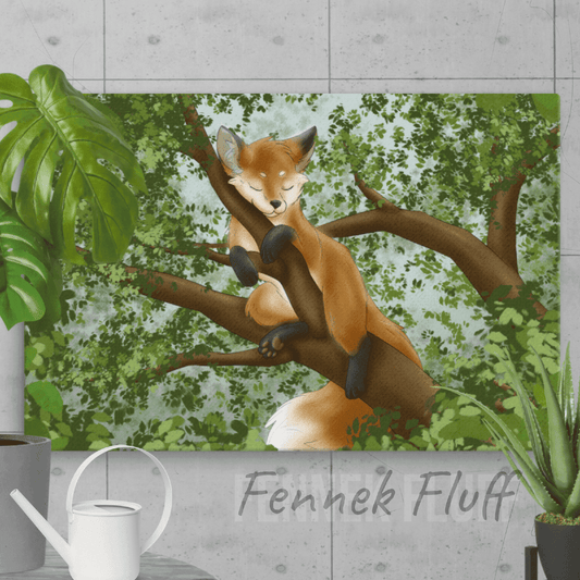 Red Fox on a Tree Canvas – Brighten Your Space! Fennek Fluff Fennek Fluff Mural