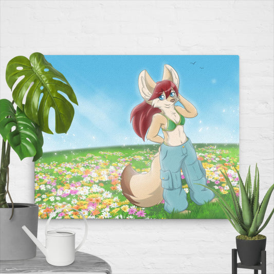 Sunny Day Fennec Fox Girl - canvas