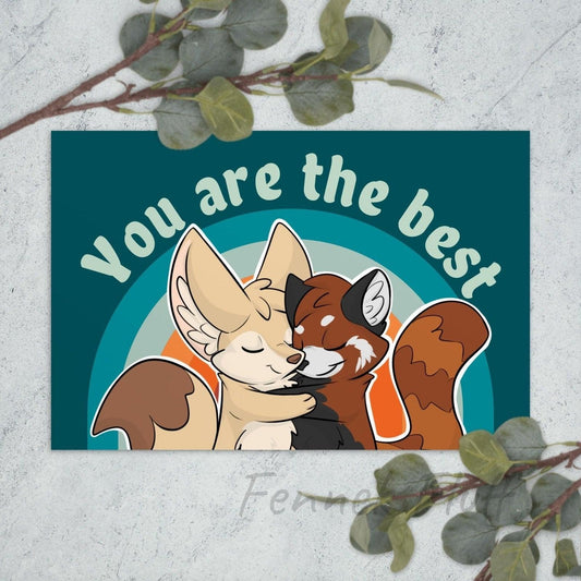 You are the best! - Fennec Fox/Red Panda - Postcard - Fennek Fluff You are the best! - Fennec Fox/Red Panda - Postcard - undefined